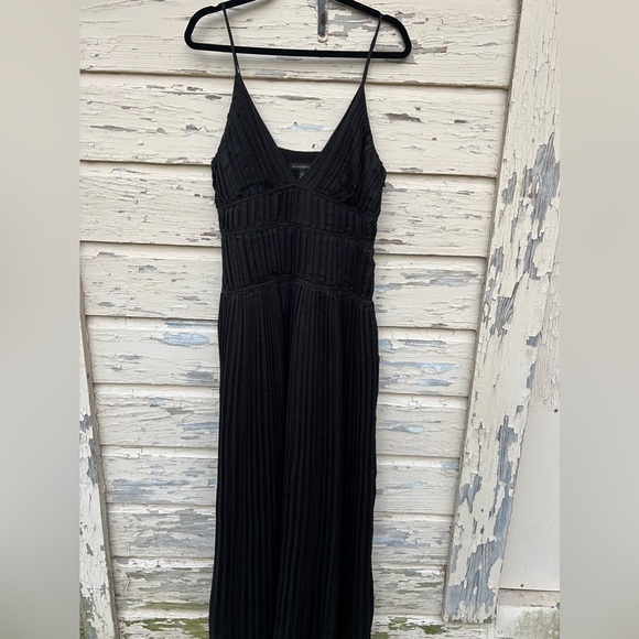 NWT BANANA REPUBLIC JACQUI PLEATED Prom Formal Event Little Black MAXI DRESS 12T - Picture 4 of 14